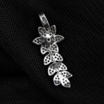 Серебряная подвеска «Живой цветок» 925 пробы со вставками — изображение 2
